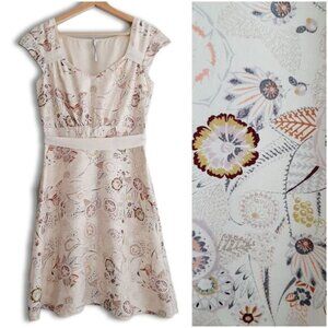 INWEAR BLACK LADYBIRD / Denmark Kitomi 100% Silk Floral Knee Length Dress Sz 6